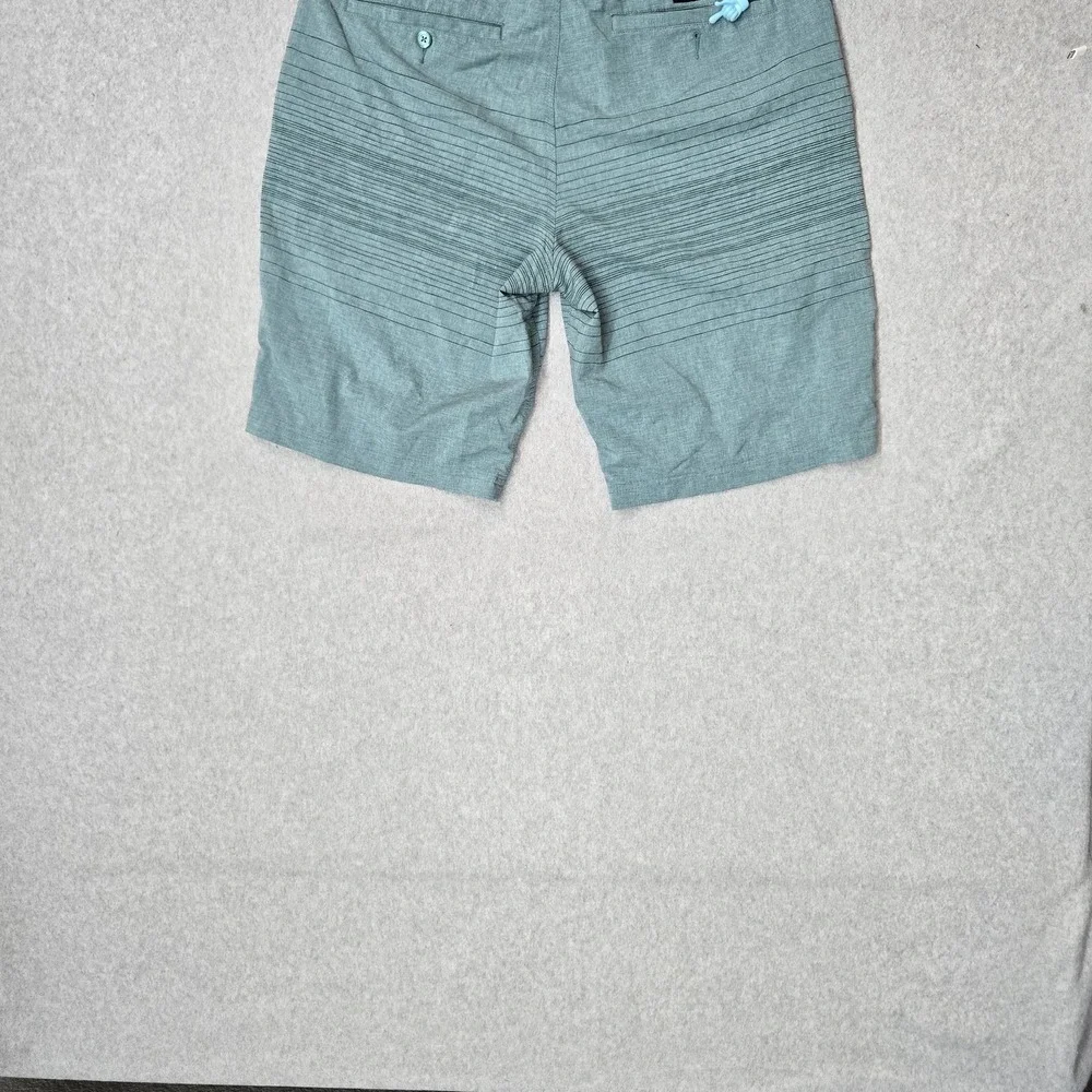 O'Neill Men Shorts 34 Teal Swimwear Striped Board Shorts Button Logo